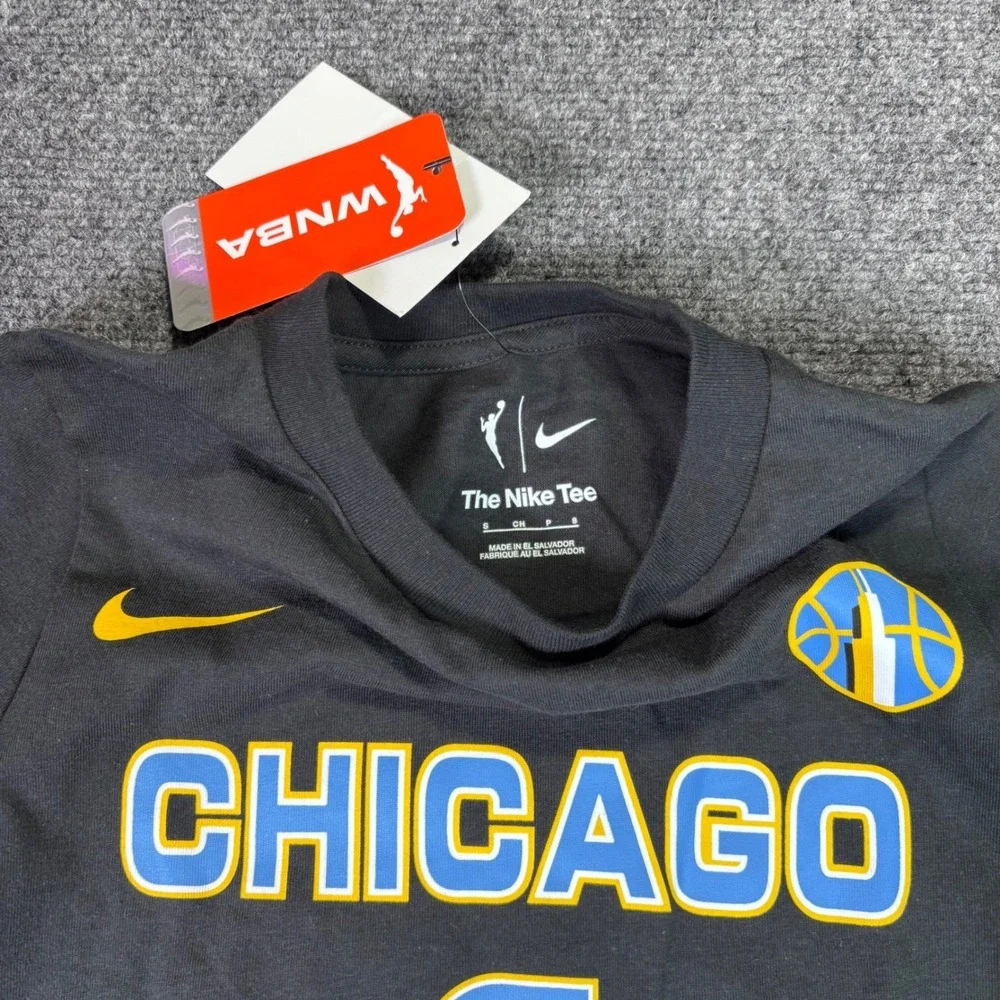 Nike Chicago Sky T-Shirt Youth Small Black Angel Reese 5‎ Explorer Edition NWT